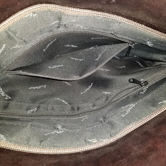 La Pailipe vintage brown large leather trim purse - Picture 6 of 11